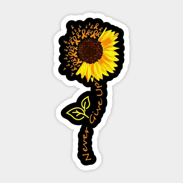 Sunflower Never Give Up Multiple Sclerosis Awareness Sticker by aaltadel